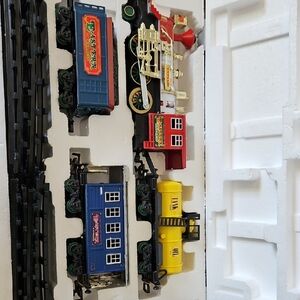 Classic Train Set with Blue and Yellow Cars